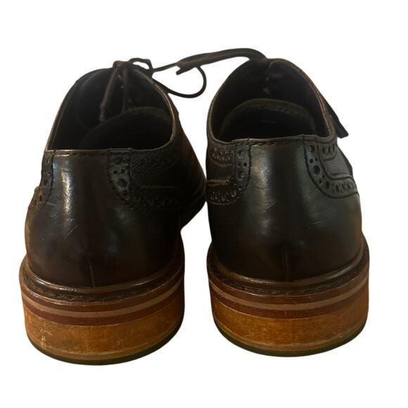 8M Cole Haan Colton Brogue Perforated Wingtip Oxford Black Leather Lace-Up Shoe - Picture 4 of 10